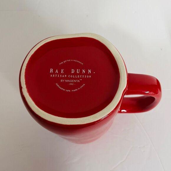 Rae Dunn PEPPERMINT MOCHA Mug With Santa Hat Topper   16 Oz   EUC - Picture 6 of 7